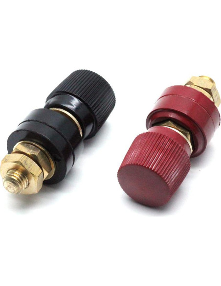 Conector de Poste de Batería LC LICTOP 8mm Rojo y Negro - 2 Piezas