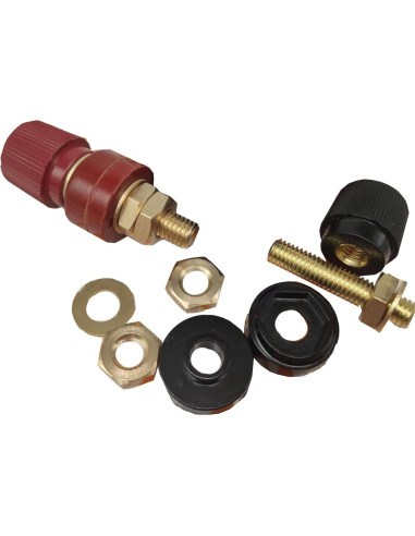 Conector de Poste de Batería LC LICTOP 8mm Rojo y Negro - 2 Piezas