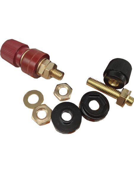 Conector de Poste de Batería LC LICTOP 8mm Rojo y Negro - 2 Piezas