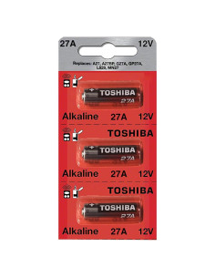 Baterías Alcalinas Toshiba 27A 12V - Paquete de 3 Unidades