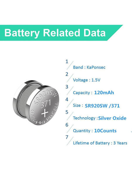 20 Baterías de Óxido de Plata SR920SW KaPonsec 32g