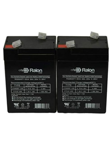 Batería de Emergencia Raion Power RG0645T1 6V 4.5Ah Pack de 2