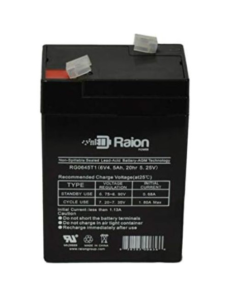 Batería de Emergencia Raion Power RG0645T1 6V 4.5Ah Pack de 2