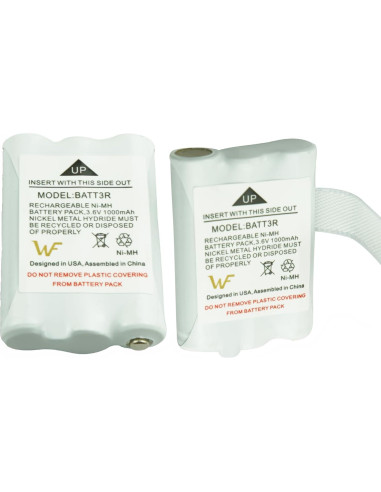 Baterías Recargables 2X WirelessFinest BATT3R 1000mAh para Walkie Talkies
