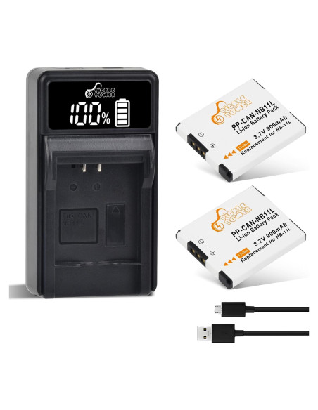 Batería y Cargador Pickle Power NB-11L para Canon 900mAh