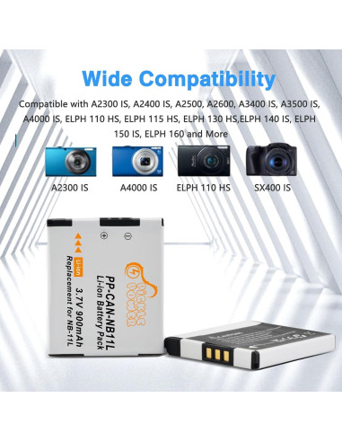 Batería y Cargador Pickle Power NB-11L para Canon 900mAh