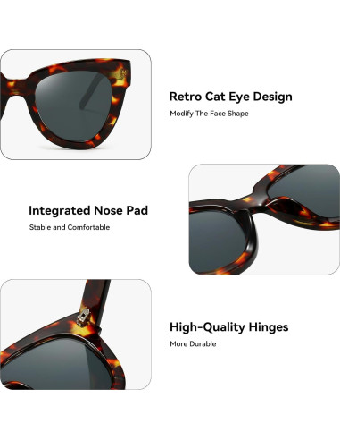 Gafas de sol retro Dollger ojo de gato UV400 para mujer