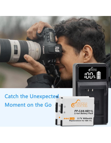 Batería y Cargador Pickle Power NB-11L para Canon 900mAh