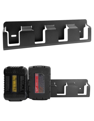 Soporte de Pared para Baterías YAMTO 4 Slots 6.0Ah Dewalt Milwaukee