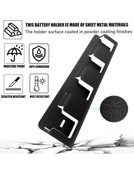 Soporte de Pared para Baterías YAMTO 4 Slots 6.0Ah Dewalt Milwaukee