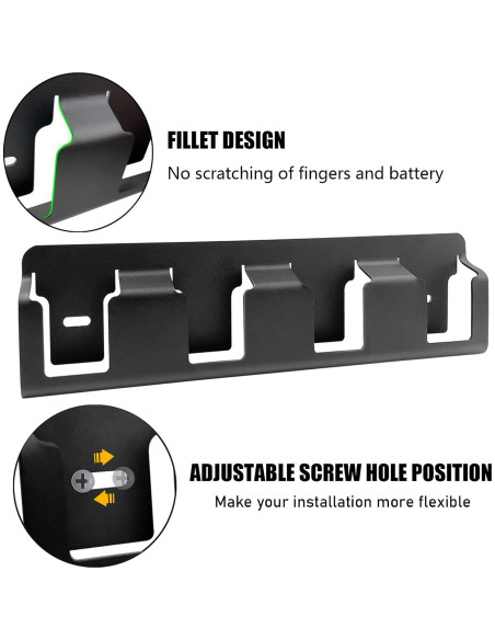 Soporte de Pared para Baterías YAMTO 4 Slots 6.0Ah Dewalt Milwaukee