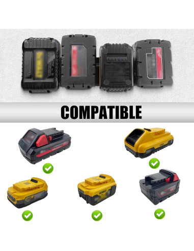 Soporte de Pared para Baterías YAMTO 4 Slots 6.0Ah Dewalt Milwaukee