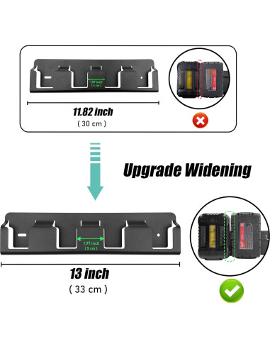 Soporte de Pared para Baterías YAMTO 4 Slots 6.0Ah Dewalt Milwaukee