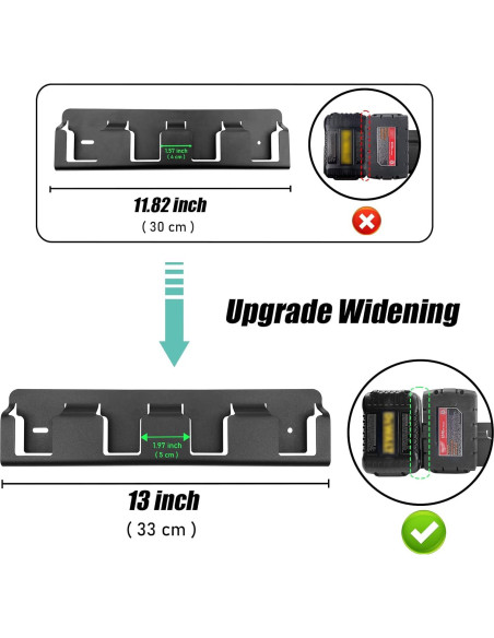 Soporte de Pared para Baterías YAMTO 4 Slots 6.0Ah Dewalt Milwaukee