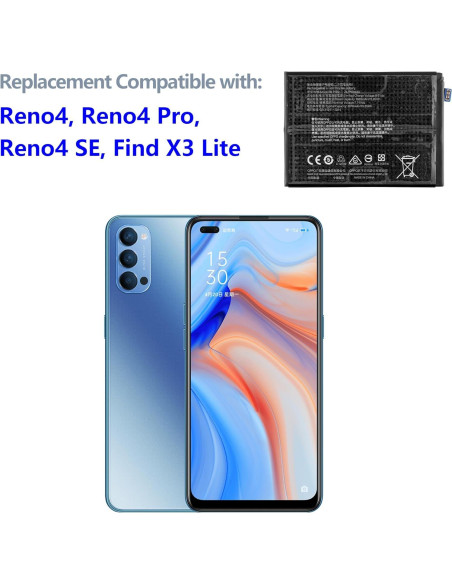 Batería Recargable BLP789 para Oppo Reno4, Pro, SE, X3 Lite