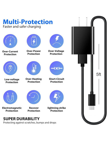 Cargador de pared QC3.0 20W USB C para Motorola G Power y más
