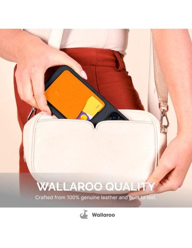 Billetera Adhesiva de Cuero Wallaroo para Teléfonos - Soporte de 3 Tarjetas