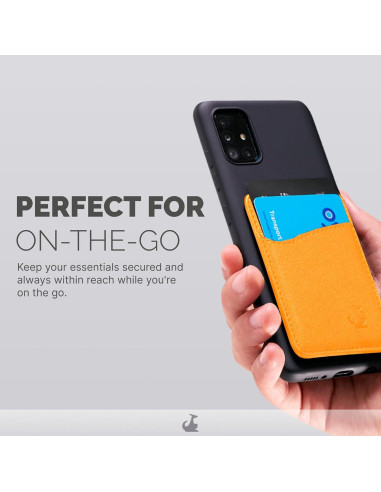 Billetera Adhesiva de Cuero Wallaroo para Teléfonos - Soporte de 3 Tarjetas