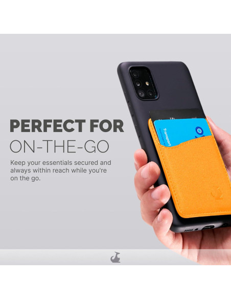 Billetera Adhesiva de Cuero Wallaroo para Teléfonos - Soporte de 3 Tarjetas