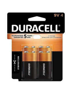 Baterías Alcalinas Duracell 9V CopperTop - 4 Unidades