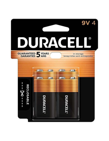 Baterías Alcalinas Duracell 9V CopperTop - 4 Unidades