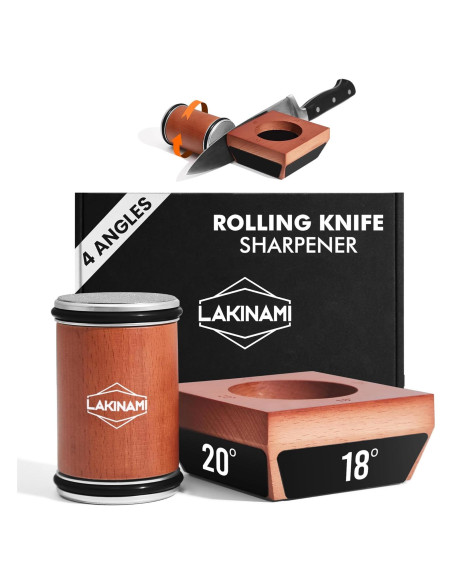 Afilador de cuchillos LAKINAMI con soporte magnético y discos de diamante