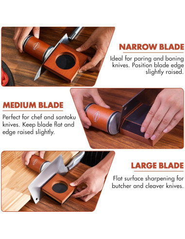 Afilador de cuchillos LAKINAMI con soporte magnético y discos de diamante