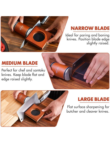 Afilador de cuchillos LAKINAMI con soporte magnético y discos de diamante