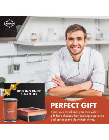 Afilador de cuchillos LAKINAMI con soporte magnético y discos de diamante