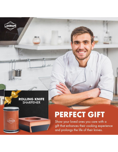 Afilador de cuchillos LAKINAMI con soporte magnético y discos de diamante