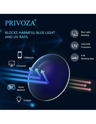 Gafas de Luz Azul PRIVOZA UV400 para Hombres y Mujeres