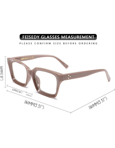 Montura de Gafas Cuadrada Gruesa FEISEDY B2461 para Mujeres