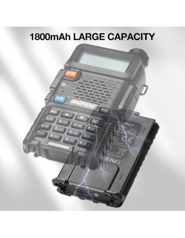 Batería Recargable USB-C 1800mAh BAOFENG BL-5 para UV-5R