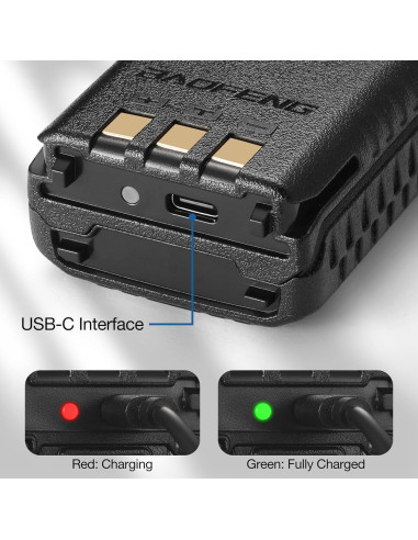Batería Recargable USB-C 1800mAh BAOFENG BL-5 para UV-5R