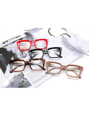 Montura de Gafas Cuadrada Gruesa FEISEDY B2461 para Mujeres