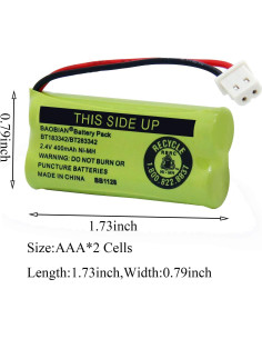 Batería Recargable Inalámbrica BAOBIAN BT183342 2 Paquete 2.4V 400mAh 2