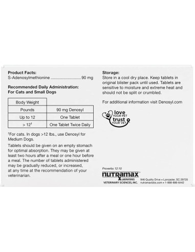 Suplemento Hepático y Cerebral Nutramax Denosyl 30 Tabletas