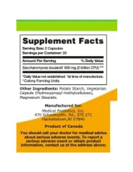 Suplemento Probiotico StableGI - Saccharomyces Boulardii 60 Cápsulas Vegetarianas