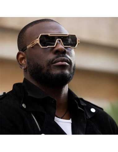 Gafas de sol retro steampunk Junsika para hombres metal