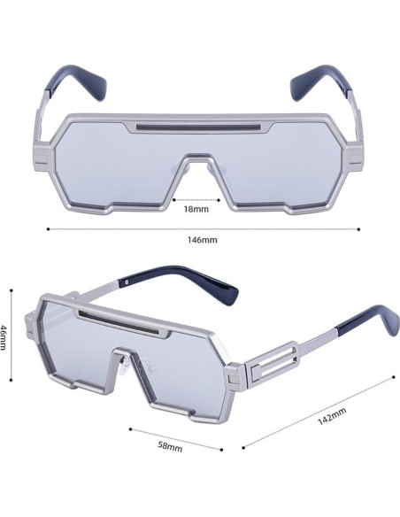Gafas de sol retro steampunk Junsika para hombres metal