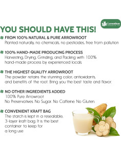 Almidón de Arrurruz Premium Lavendium 500g - Sin Gluten, Vegano 2