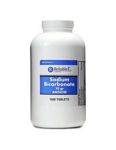 Tabletas Antiácidas de Bicarbonato de Sodio Reliable-1 1000 Unidades