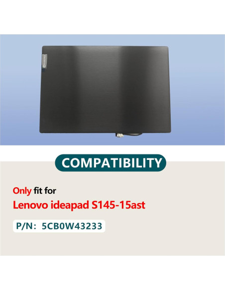 Tapa Trasera de LCD para Laptop Lenovo Ideapad S145-15 Negra