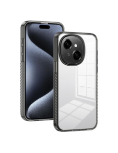 Funda Protectora Dura Acrílica Transparente Kukoufey para Tecno Spark Go 2025 - Negra