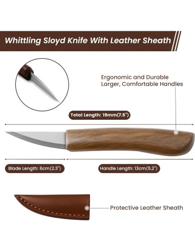 Cuchillo de Tallado en Madera TEKCHIC LWT-01 con Funda