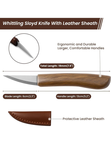 Cuchillo de Tallado en Madera TEKCHIC LWT-01 con Funda