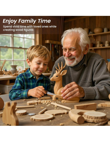 Cuchillo de Tallado en Madera TEKCHIC LWT-01 con Funda