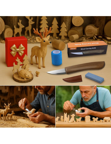 Cuchillo de Tallado en Madera TEKCHIC LWT-01 con Funda