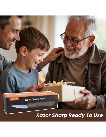 Cuchillo de Tallado en Madera TEKCHIC LWT-01 con Funda
