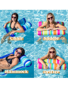 2 Flotadores Inflables para Piscina JOYIN - Hamacas Rosa y Azul 2